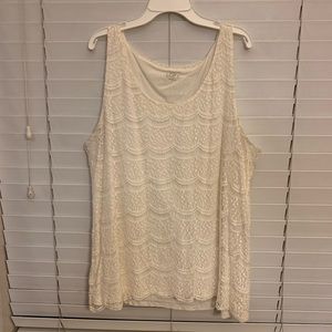 White lacy tank top from Loft. XL